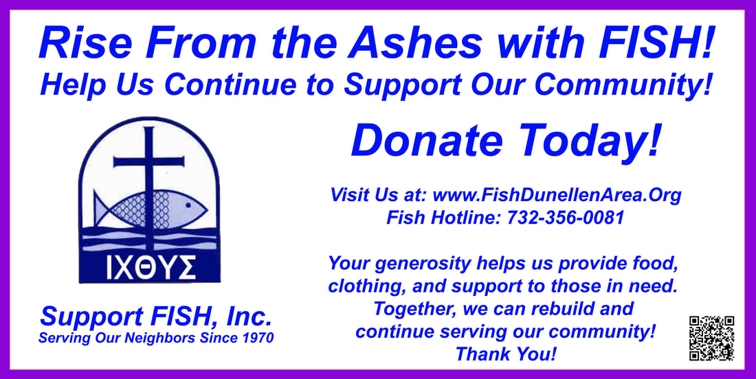 Donate to Fish ad with Fish Inc. - Dunellen Area logo